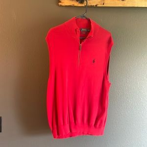 XL Polo Ralph Lauren vest red. 100% Pima Cotton. NWOT!
